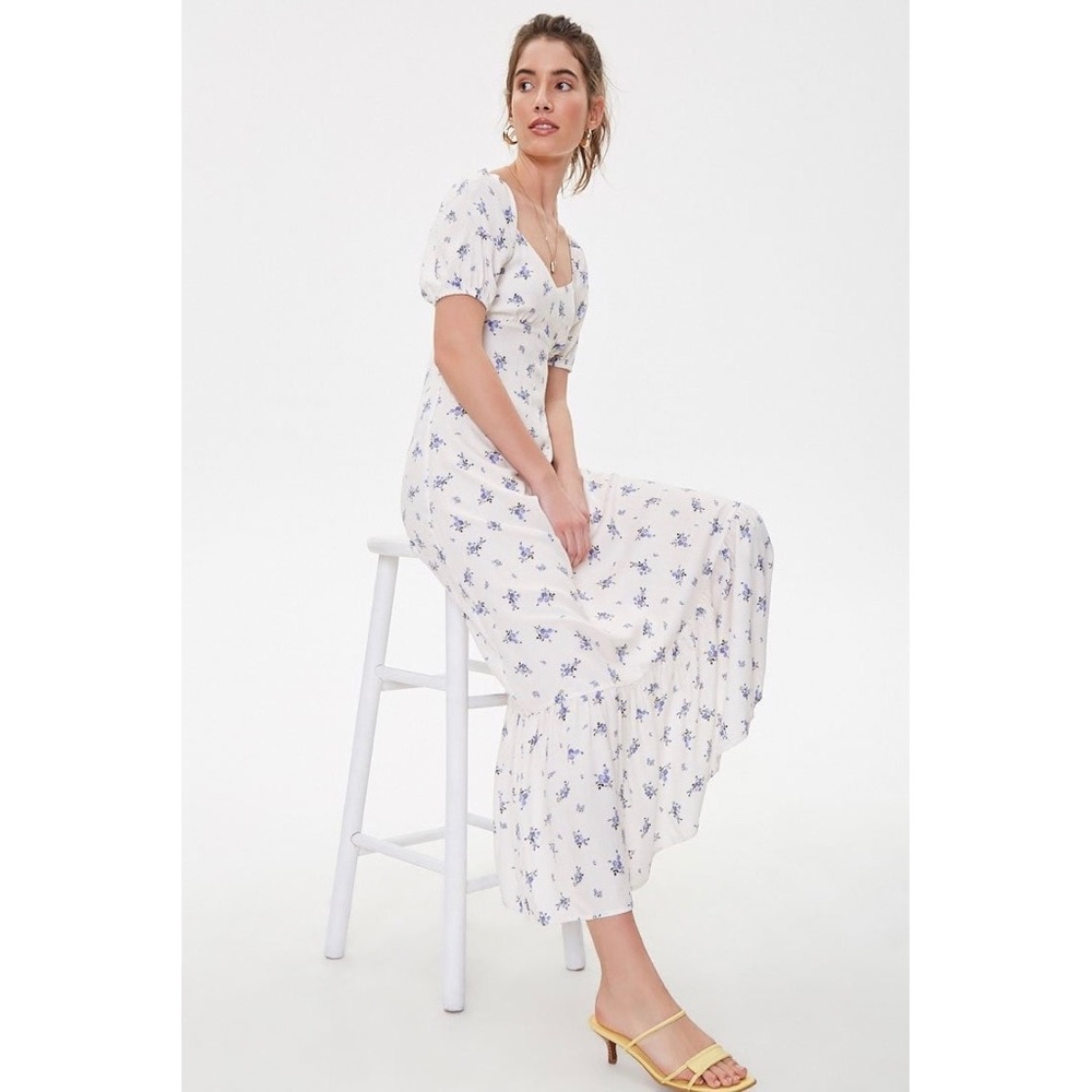Forever 21 Floral Flounce Maxi Dress NWT